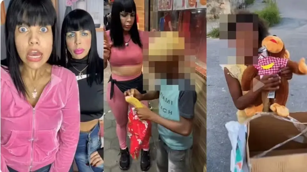 Influenciadoras que ofereceram banana e macaco de pelúcia a crianças em vídeo são condenadas; veja penas