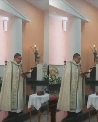 Padre se recusa a falar nome de bebê durante batismo (Foto: Reprodução/TV Globo)