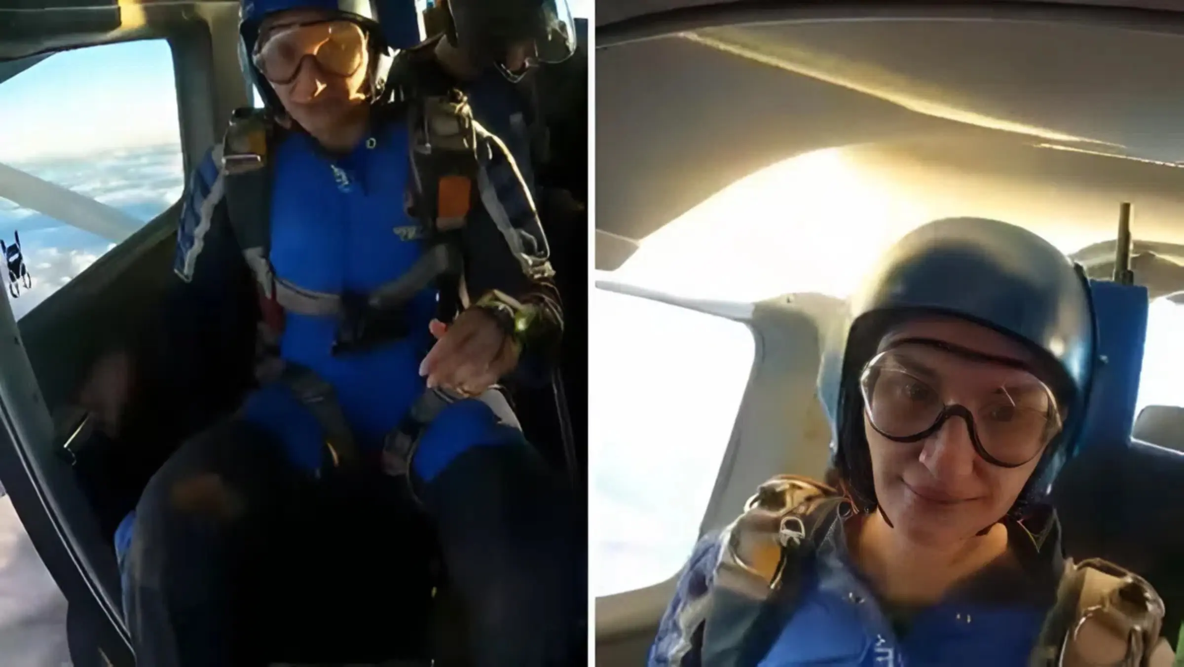 Vídeo mostra momentos antes de mulher cair de paraquedas
