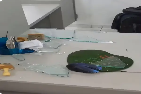 Homem quebra recepção de Pronto-Socorro após ser impedido de acompanhar mulher grávida (Foto: Reprodução)