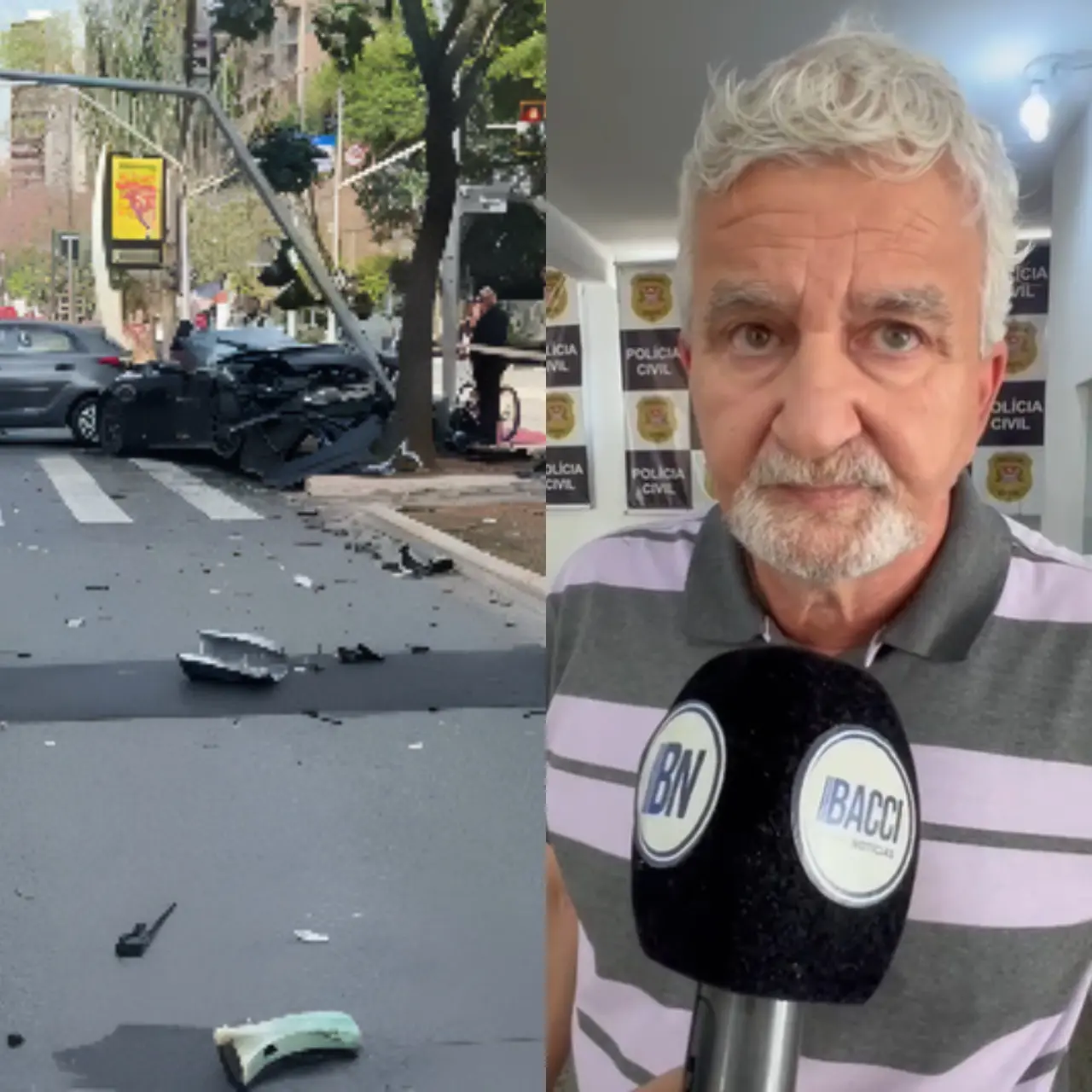 Gato Preto atingiu carro de senhor que levava filho para a faculdade