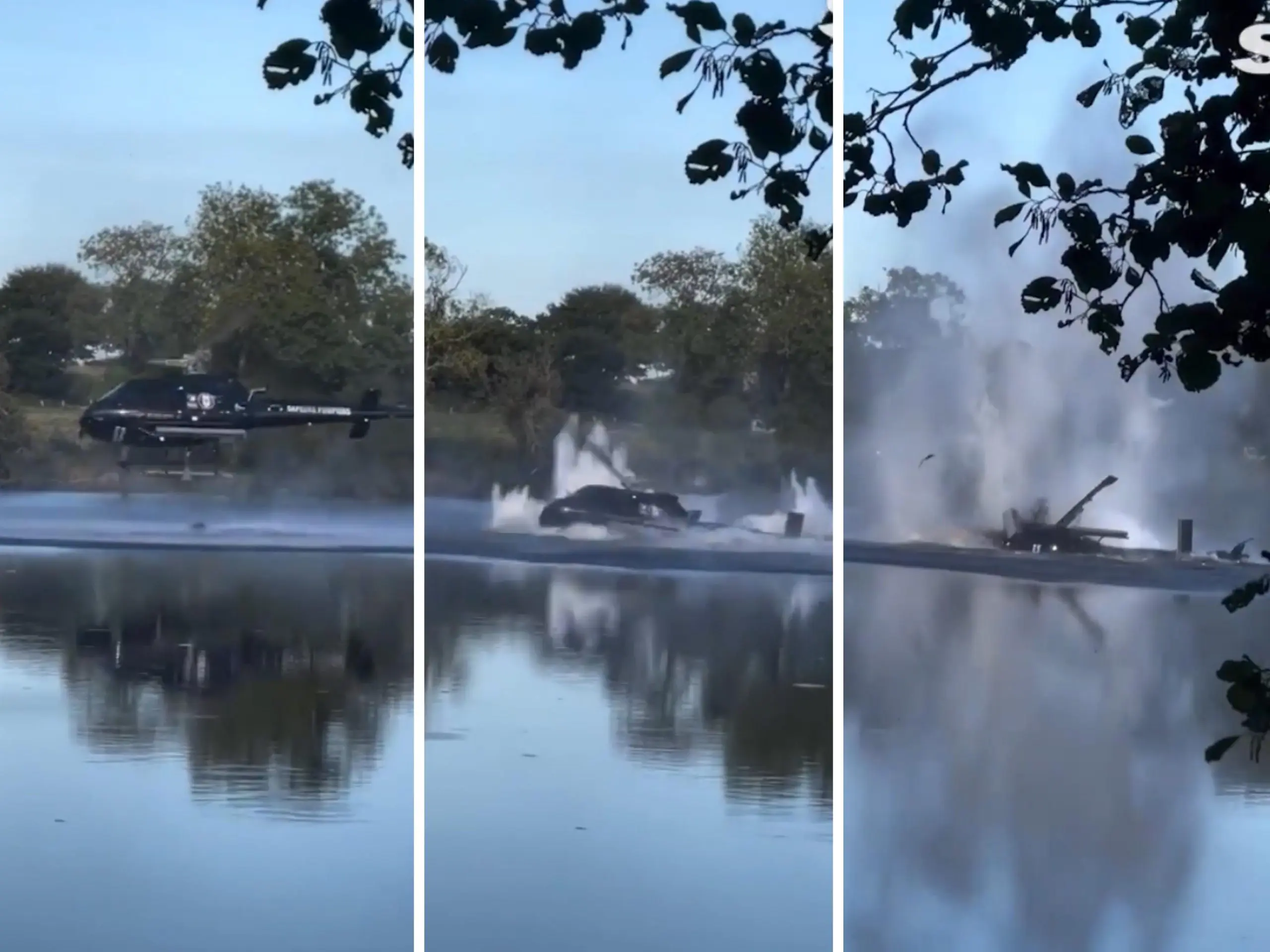 Imagens Fortes: Helicóptero cai em lago durante combate a incêndio na França