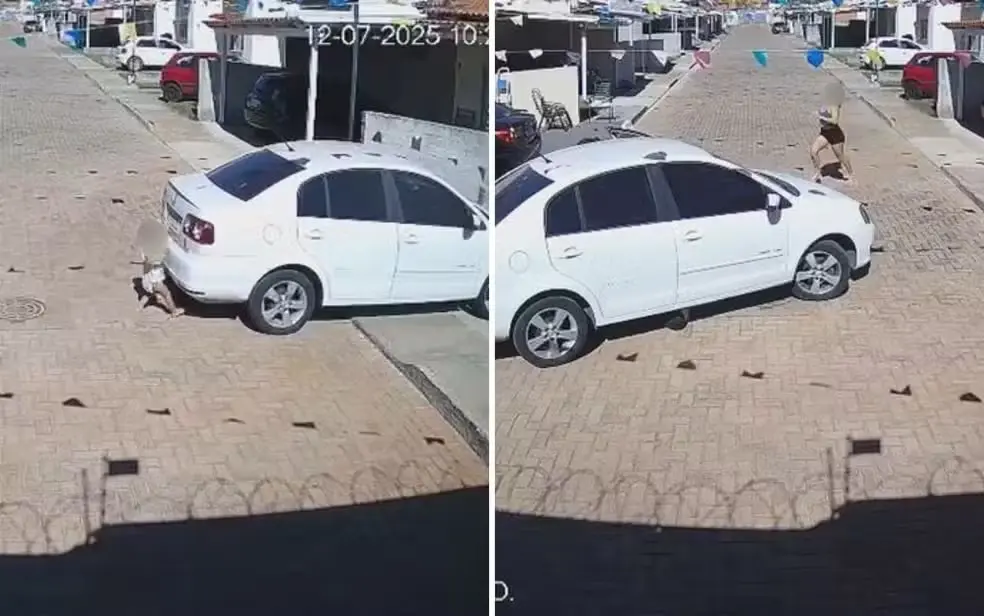 Impressionante: Criança de 2 anos é atropelada por carro de vizinha em condomínio e sobrevive (Foto: Reprodução)