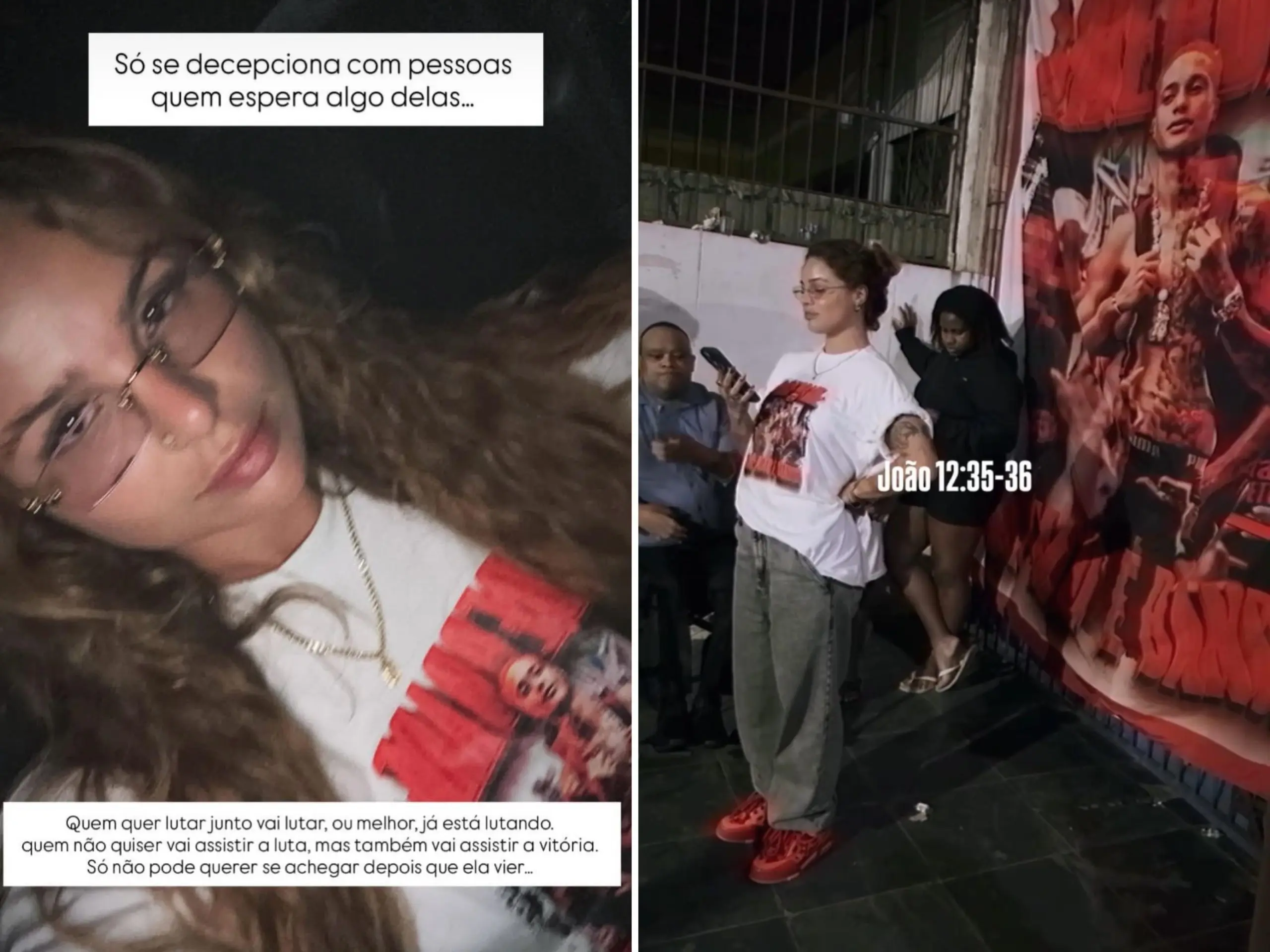 ‘Está quem tem que estar’, rebate noiva de Oruam durante culto