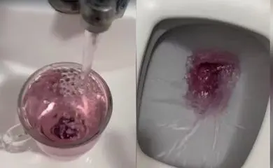Água rosa choca população e levanta temor de metanol
