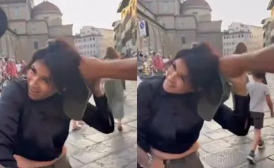 Homem agarra grávida pelos cabelos ao flagrá-la tentando roubar dinheiro