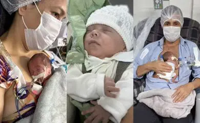 Milagre: bebê com apenas 1% de chance de sobrevive e mãe celebra alta do filho da UTI