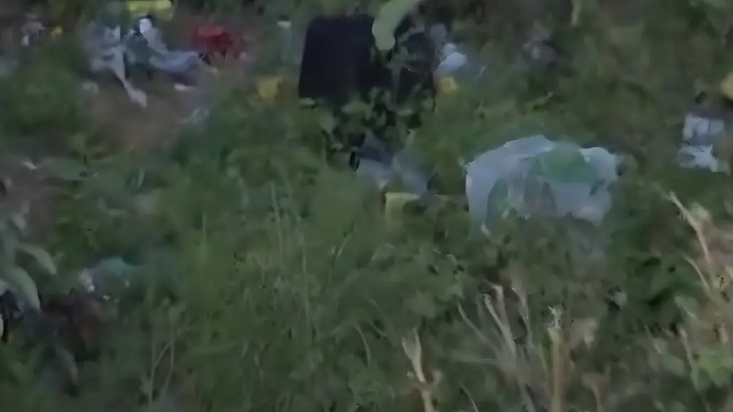 Local onde a ossada foi encontrada (Reprodução / TV Cidade)