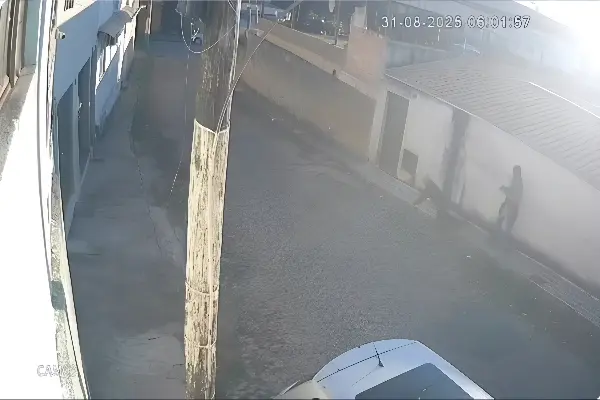 Idoso sai para comprar pão, mas é agredido e assaltado no meio do caminho; veja vídeo (Foto: Reprodução Câmera de Segurança)