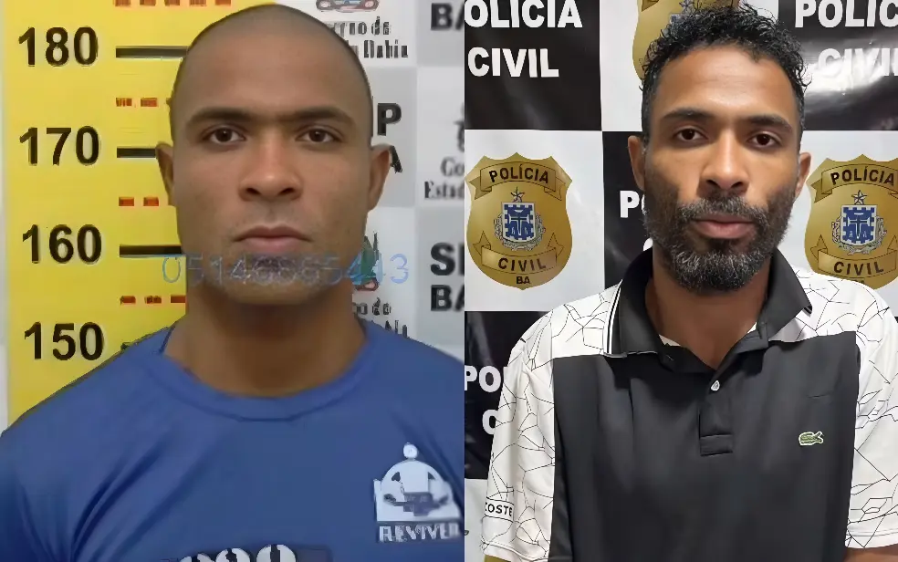 Valtinei dos Santos Lima quando foi preso e após a recaptura  (Foto: Arquivo Pessoal)
