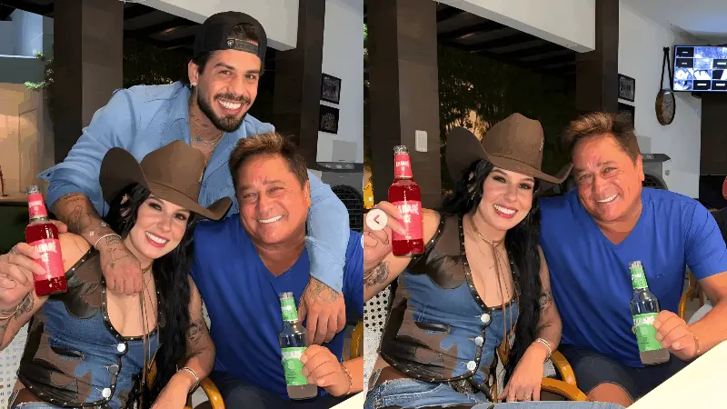 Zé Felipe, Ana Castela e Leonardo em Goiânia (Foto: Reprodução/Redes Sociais)