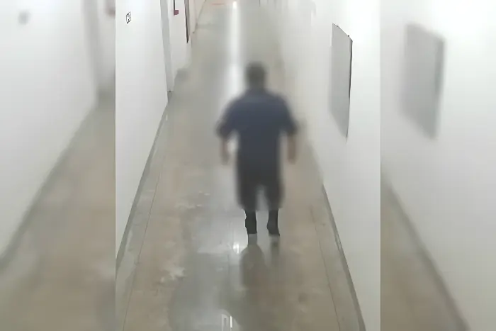 Vigilante é flagrado tentando estuprar mulher que acompanhava o pai em hospital (Foto: Câmeras de Segurança)