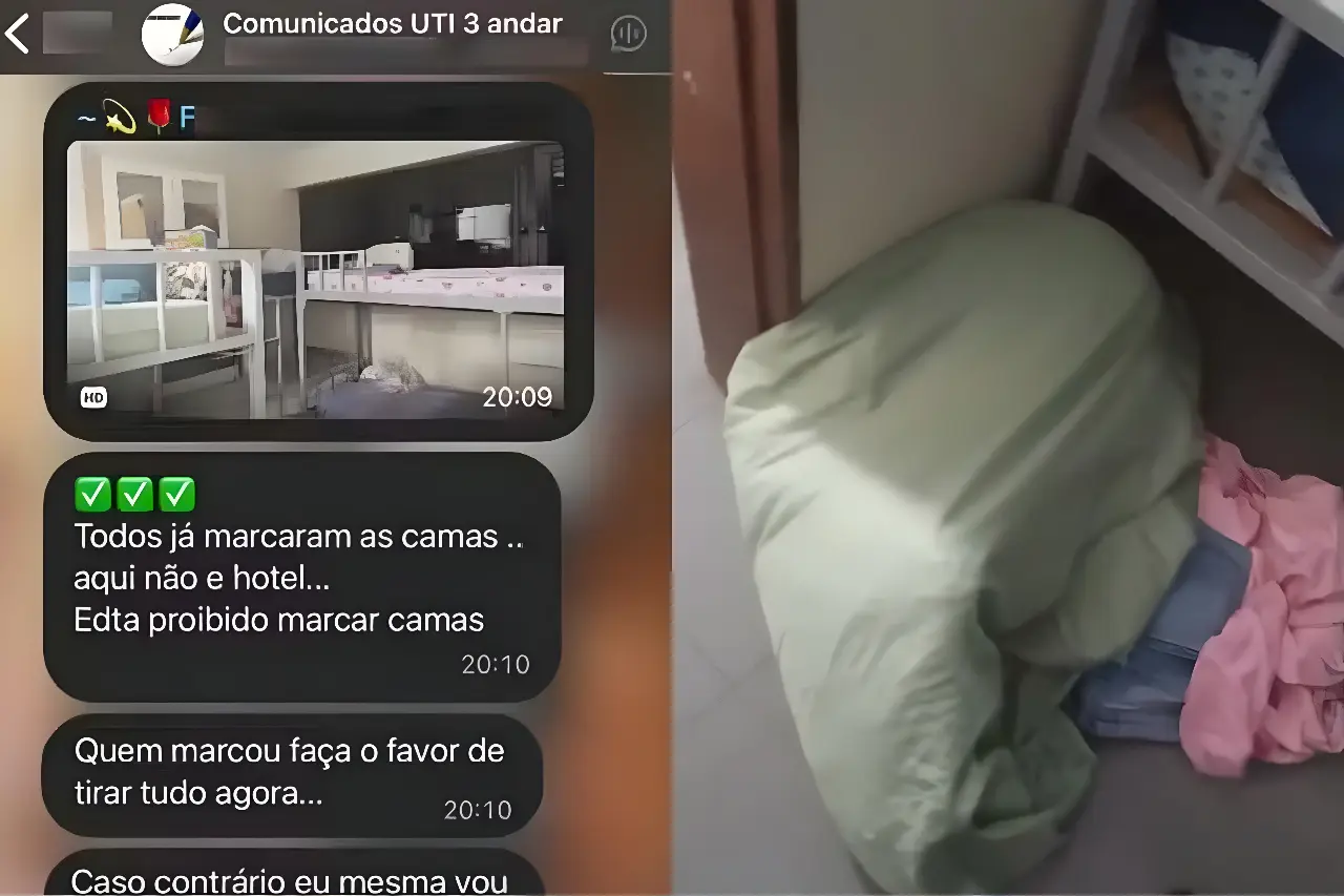 'Não é hotel': supervisora acusada de jogar roupas de enfermeiras no chão e gerar tensão na UTI (Foto: Reprodução)