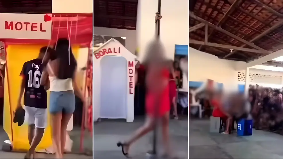  alunos 'criam' motel e simulam sexo em gincana escolar (Foto: Reprodução/Redes Sociais)