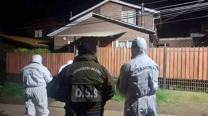 Casa em Temuco onde homem atirou no filho de 2 anos após se dizer 'cansado de pagar pensão alimentícia'  (Foto: Reprodução)