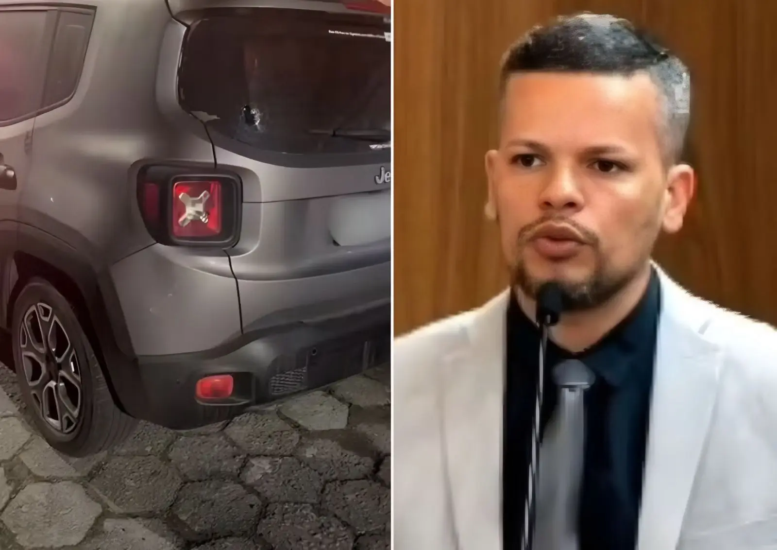 Vereador de Cubatão tem carro alvejado (Foto: Reprodução/Redes sociais)
