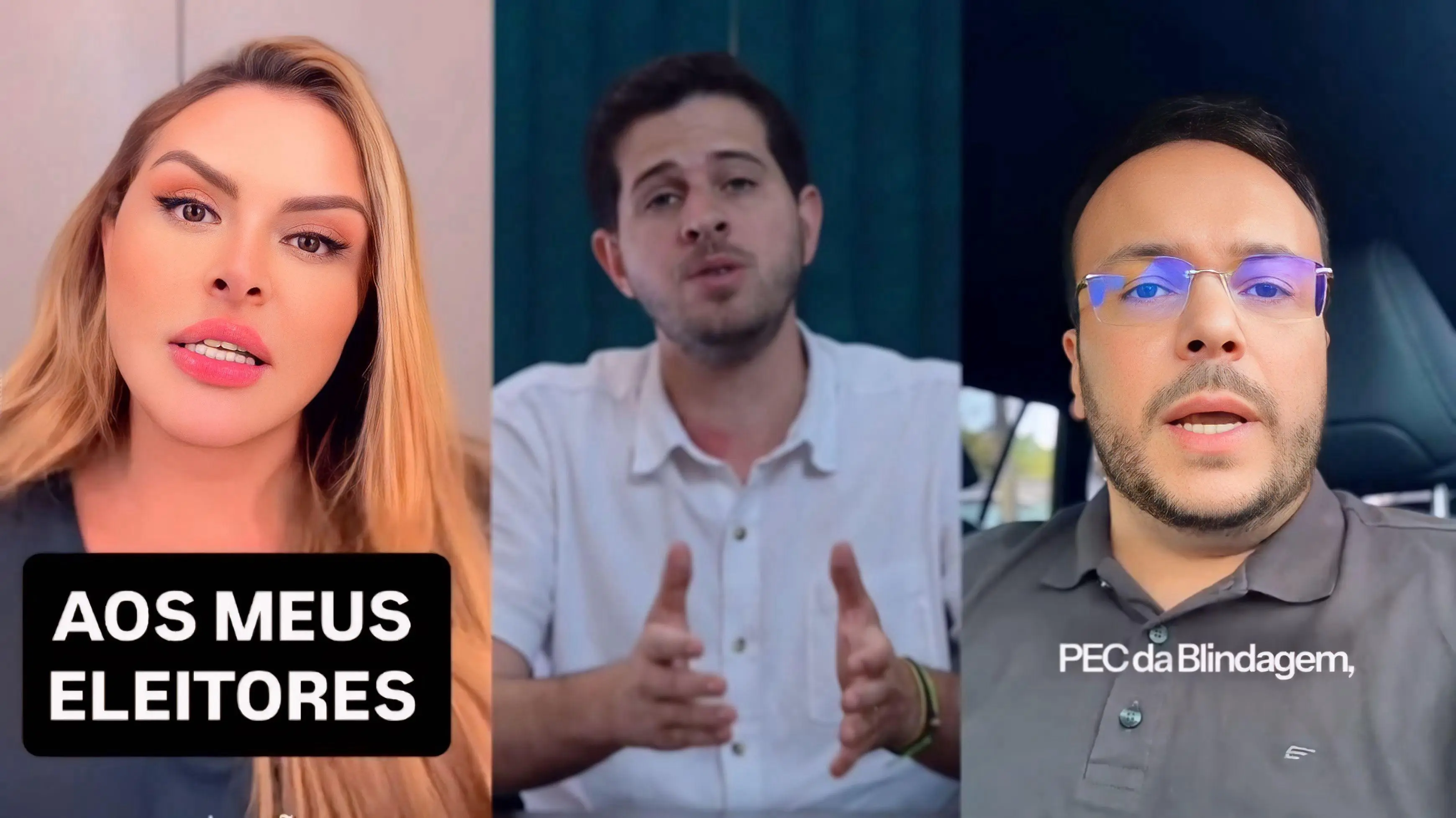 Deputados Silvye Alves (União-GO), Pedro Campos (PSB-PE) e Thiago de Joaldo (PP-SE) se desculpam sobre votação favorável à PEC da Blindagem  (Foto: Reprodução/Instagram)