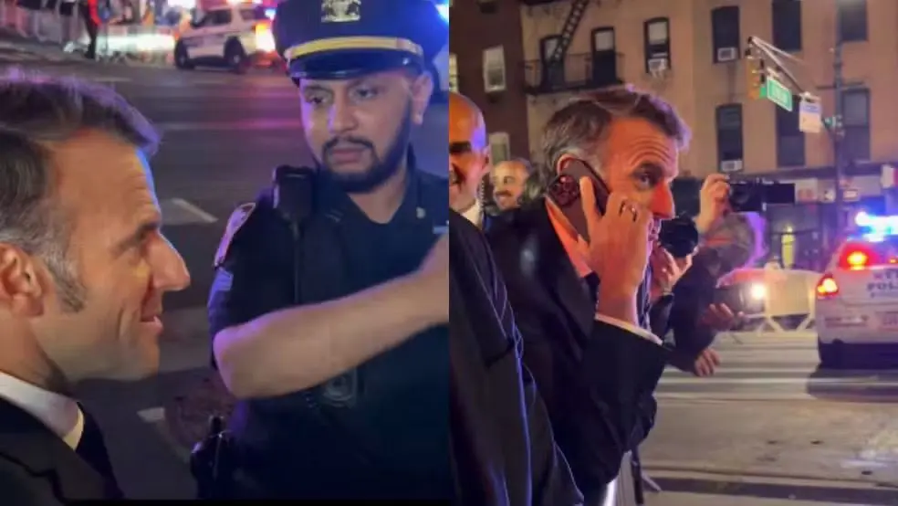 Macron é ‘barrado’ em Nova York para passagem de Trump e liga irritado: ‘Estou esperando por sua causa’ (Foto: Reprodução/Redes sociais)