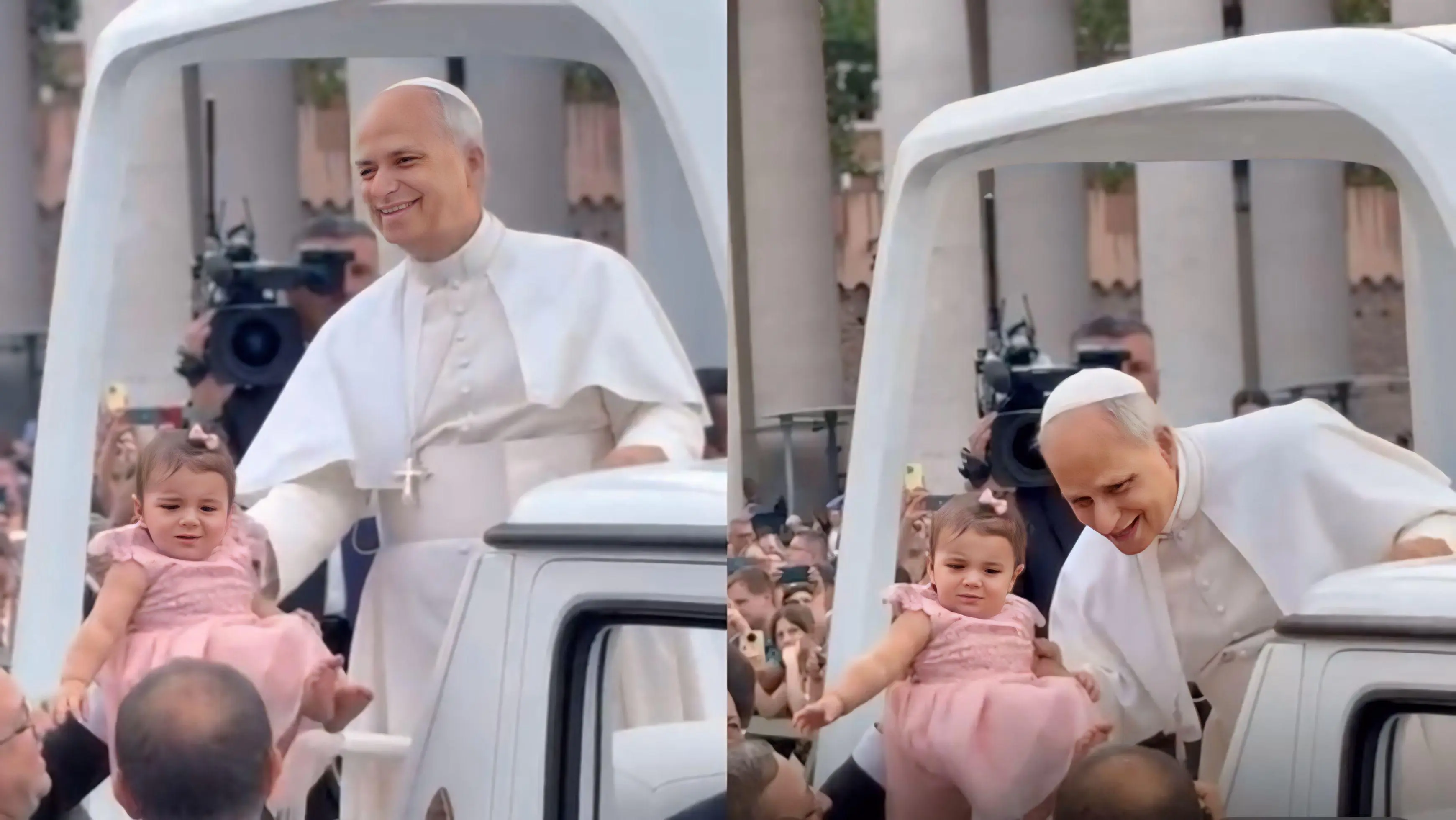 Papa abençoa bebê cearense - Imagens-Reprodução: Redes Sociais 