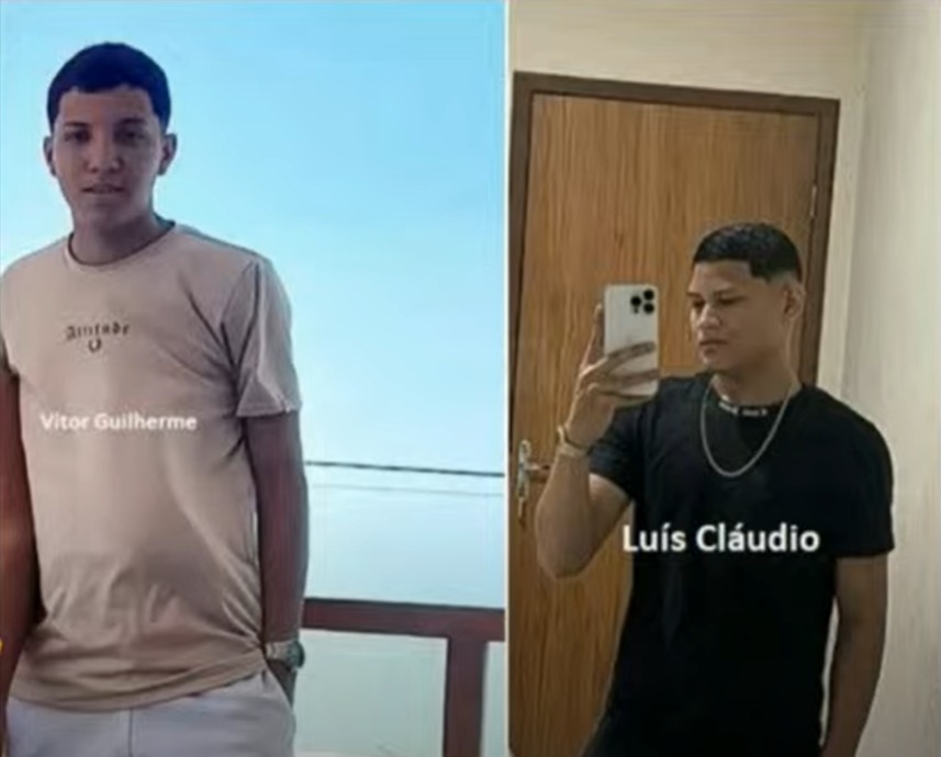Vitor José Aguiar e Luiz Cláudio Oliveira que foram mortos em ataque numa escola em Sobral - Bacci Notícias