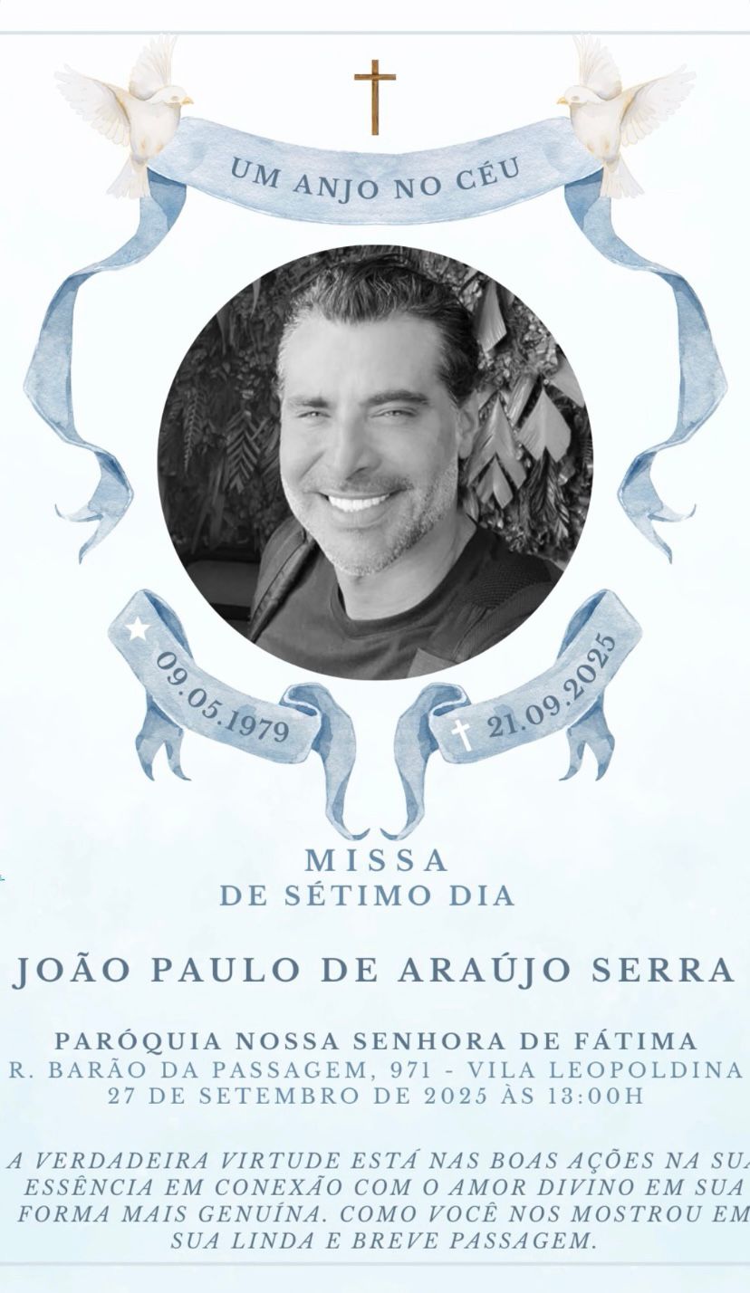 Missa de Sétimo dia de JP Mantovani - Reprodução: Redes Sociais 