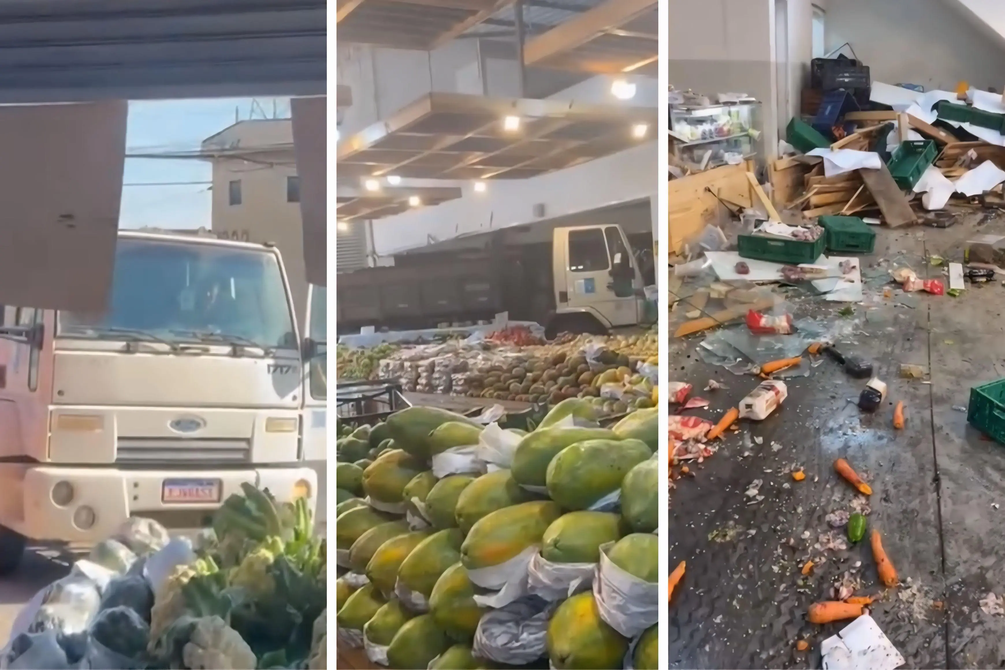 Caminhão da Sabesp invade estabelecimento comercial no ABC | Imagem-Reprodução: Redes Sociais 