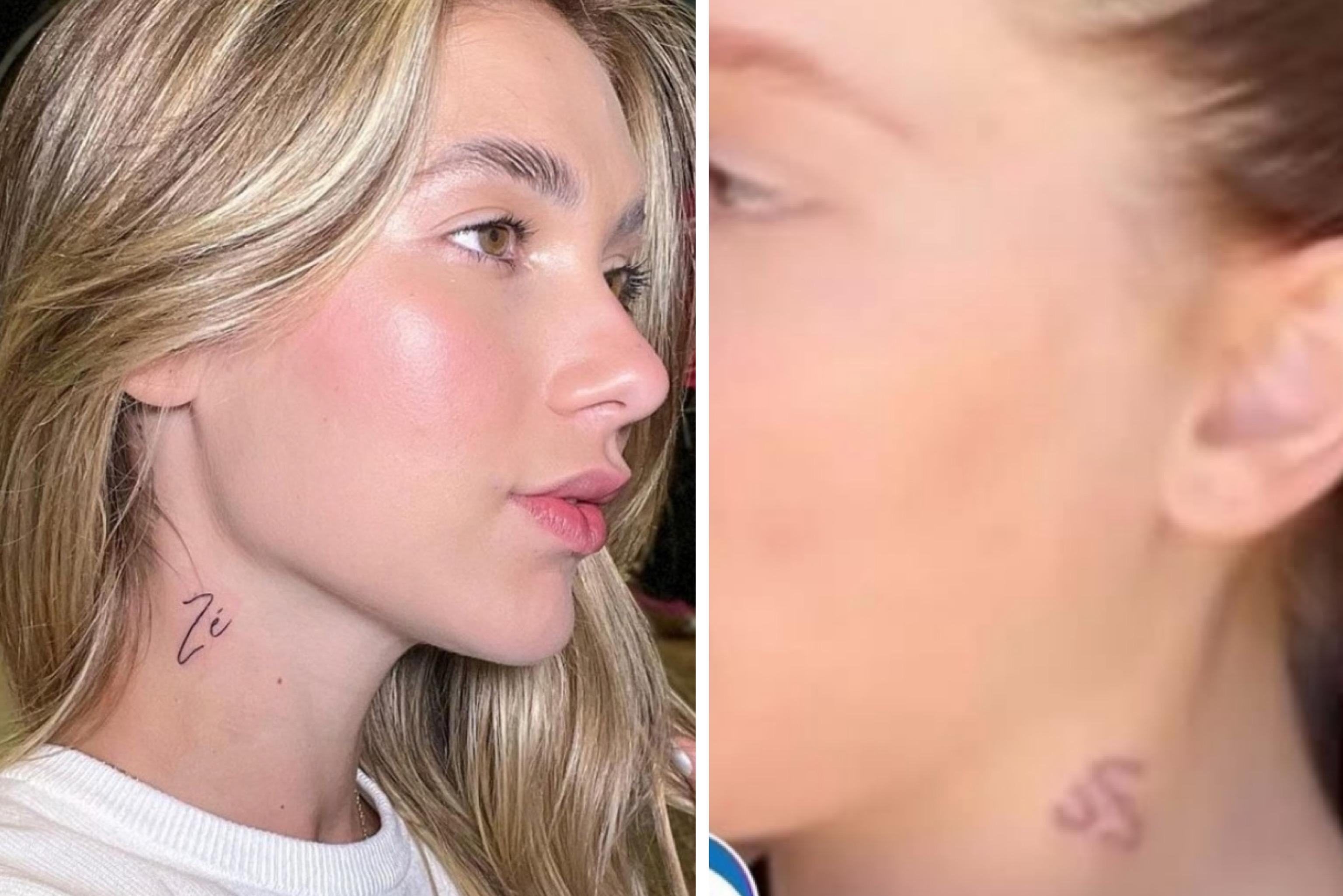 Virgínia estaria removendo tatuagem do pescoço em homenagem à Zé Felipe | Imagens_Reprodução: Redes Sociais