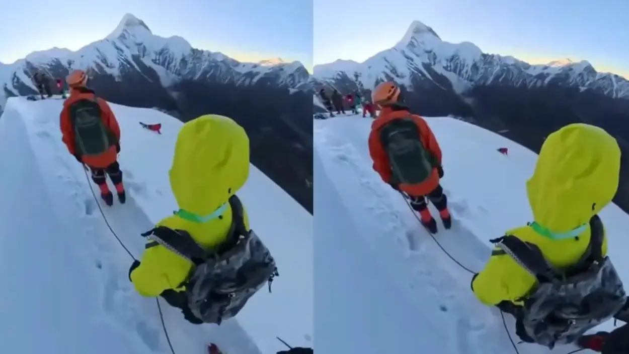 Alpinista morreu no Monte Nama Feng, no sudoeste da China. Reprodução redes sociais