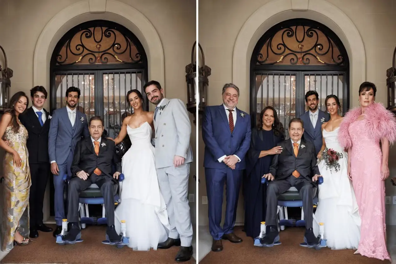 ‘O maior presente’, diz filha de Faustão sobre a presença do pai no casamento dela. Veja foto