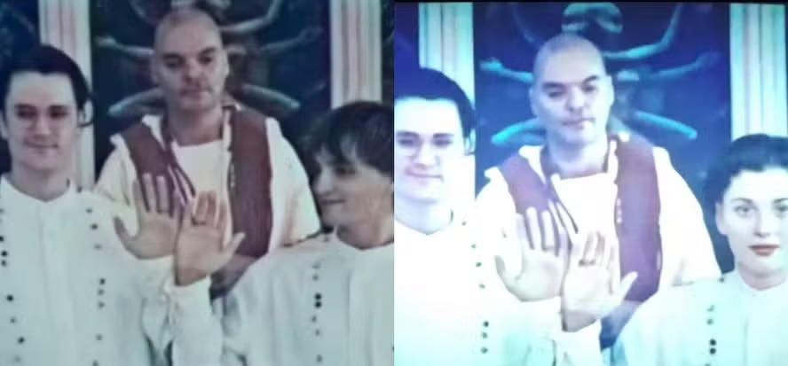 Filme 'Juntos' foi alterado com IA para não exibir casamento gay — Foto: Reprodução/X