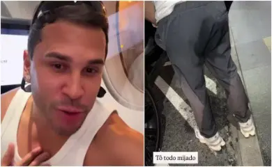 ‘Tomando champanhe e todo mijado’: Lucas Guimarães passa perrengue antes de voo de luxo