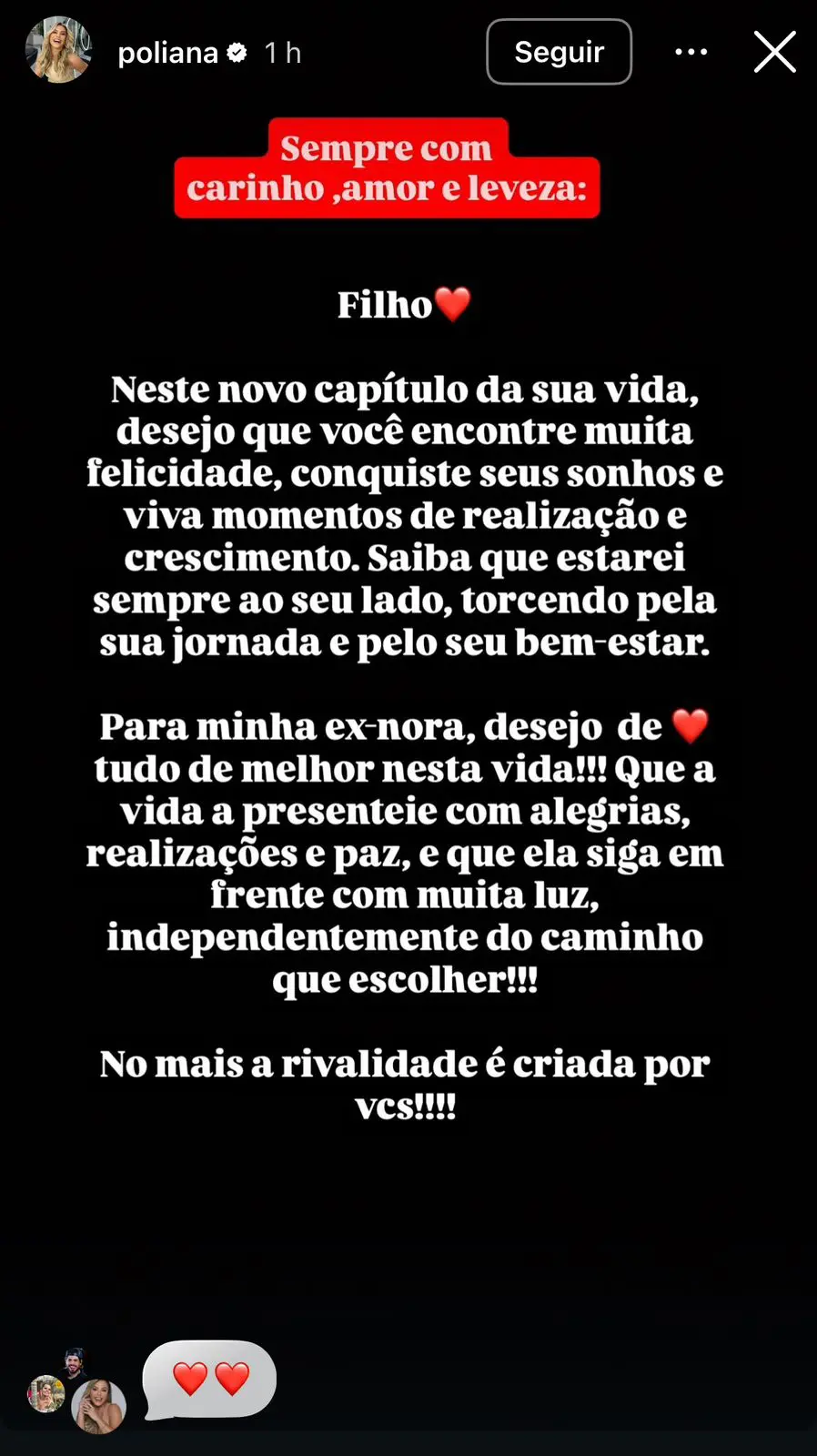carta aberta de poliana rocha para o filho zé felipe