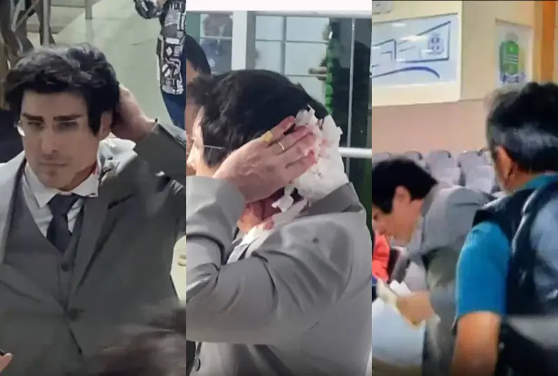 Vídeo mostra jornalista golpeando vereador após segredo ser revelado (Foto: Reprodução/Redes Sociais)