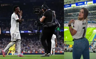 Vini Jr. deixa estádio ao lado de Virginia; confira