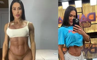 Gracyanne mostra tatuagem íntima que fez para Belo