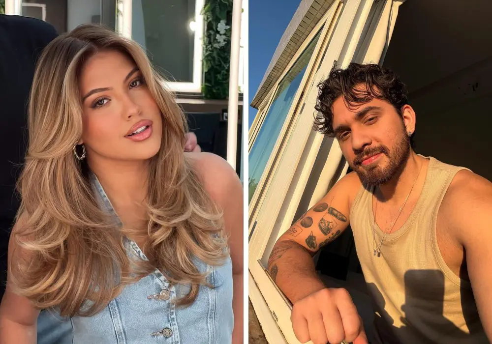 Mari Menezes e Gustavo Mioto são vistos juntos em praia no Rio
