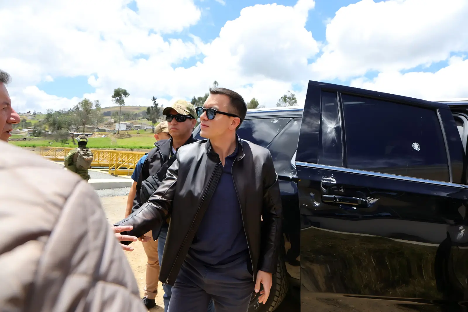 Comitiva do presidente do Equador é atacada em meio a protestos (Foto: Redes Sociais Governo Equador)
