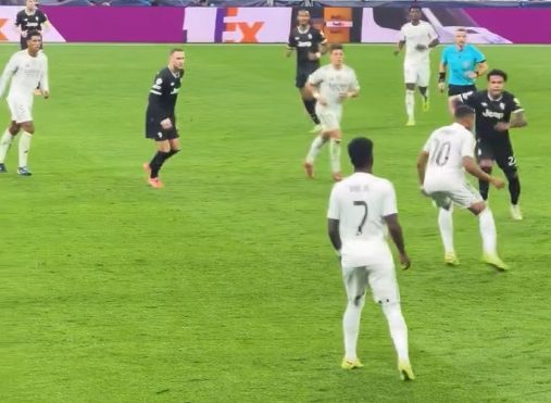 Day gravou Vini Jr. no gramado, durante partida do Real Madrid (Foto: Reprodução / Redes Sociais)
