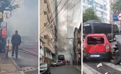 Inacreditável: Adolescentes registram momento em que ônibus pega fogo