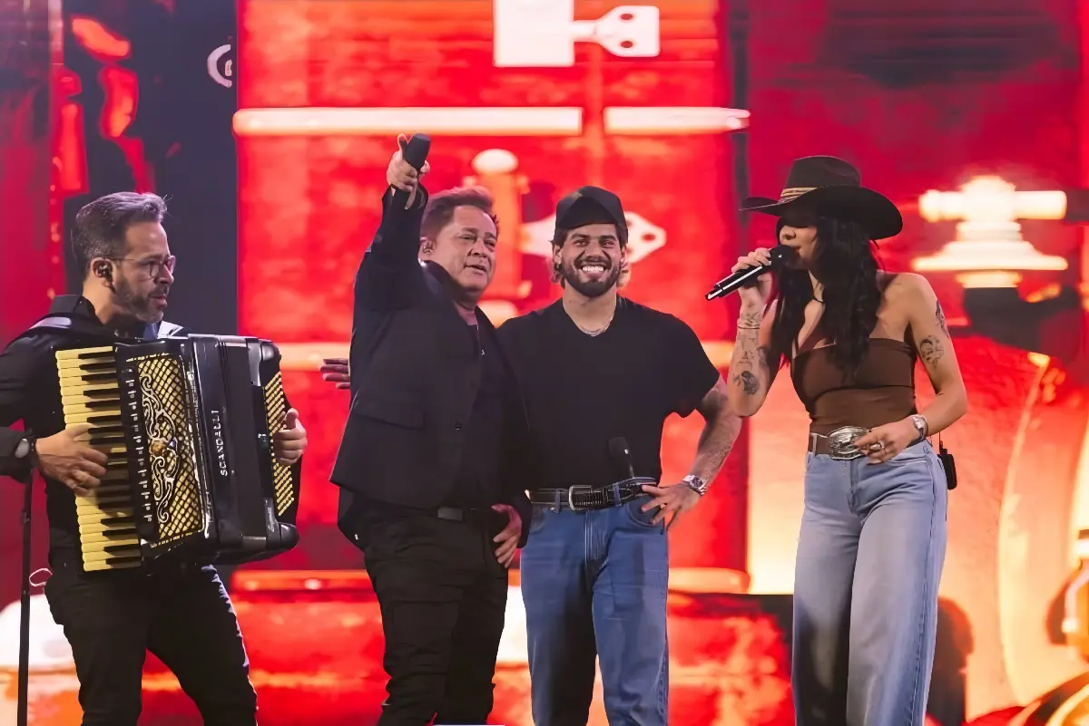 Ana Castela faz participação em show de Leonardo (Foto: Reprodução Redes Sociais)