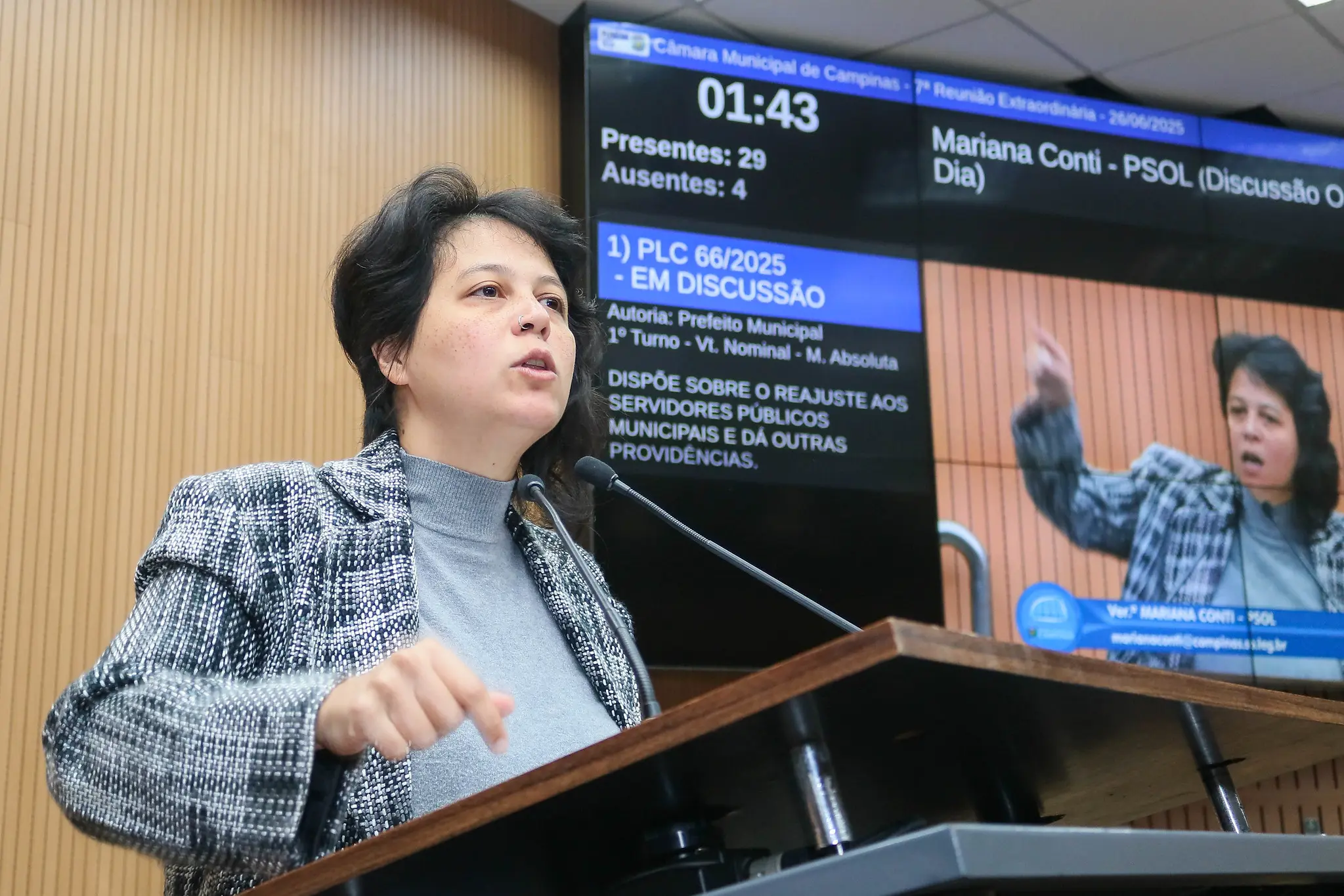 Mariana Conti, vereadora em Campinas, está entre os detidos (Foto: Câmara Municipal de Campinas)