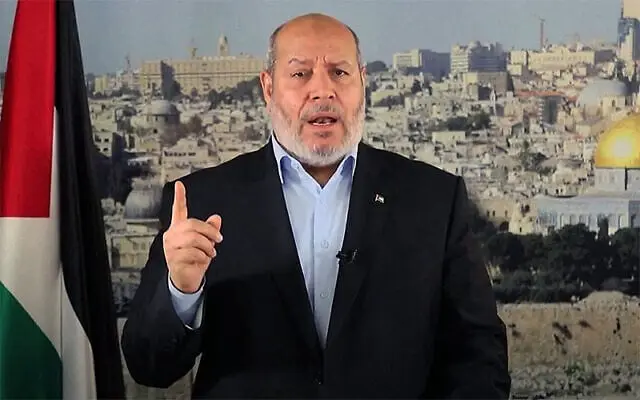 Líder do Hamas, Khalil al-Hayya, durante discurso de cessar fogo em janeiro - Reprodução/ Youtube