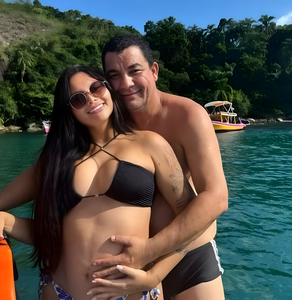 O ex-prefeito de Paraty, Luciano de Oliveira Vidal, de 49 anos, e a funcionária pública Sophia da Rosa Correa, de 24 (Foto: Reprodução/Redes Sociais)