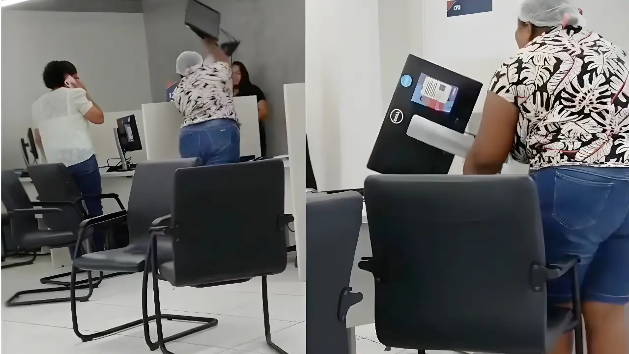 Cliente se revolta e quebra equipamentos em sede de empresa após ficar sem energia. Veja o vídeo