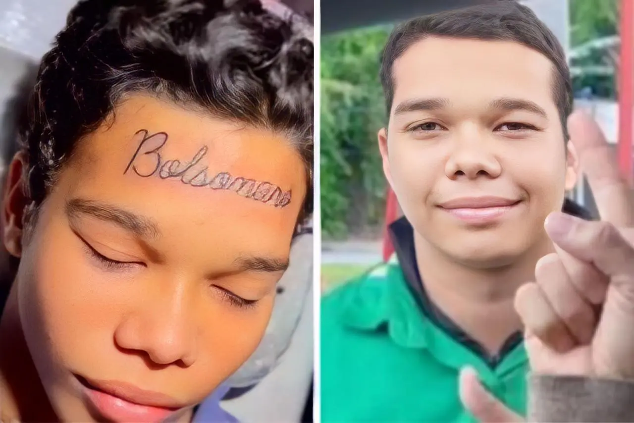 Frentista tatuou 'Bolsonaro' 'e se arrependeu || Imagem-Reprodução: Redes Sociais 