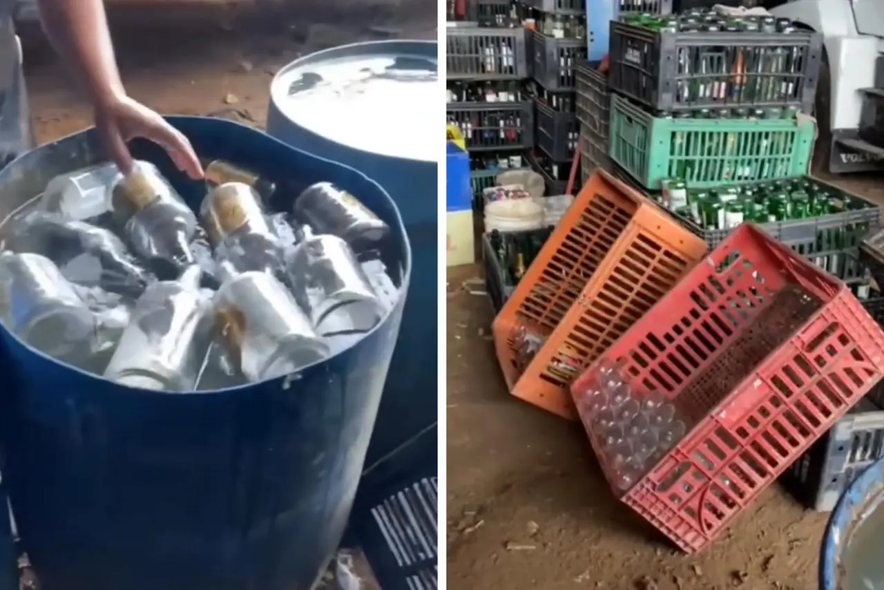 Galpão investigado com bebidas adulteradas em Mogi das Cruzes || Imagem-Reprodução: Redes Soicias 