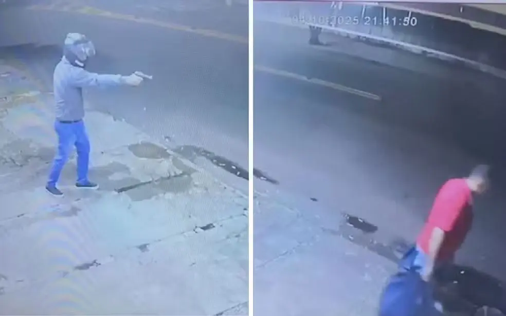 Empresário é morto em frente a pastelaria, em Goiânia — Foto: Reprodução/TV Anhanguera