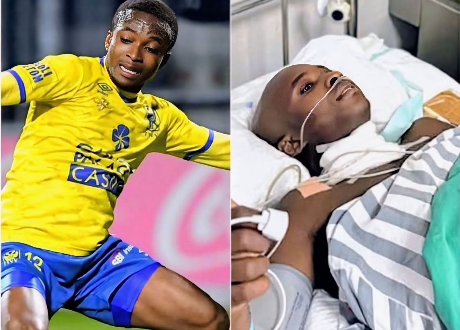 Veja foto do jogador que quebrou o pescoço durante partida de futebol