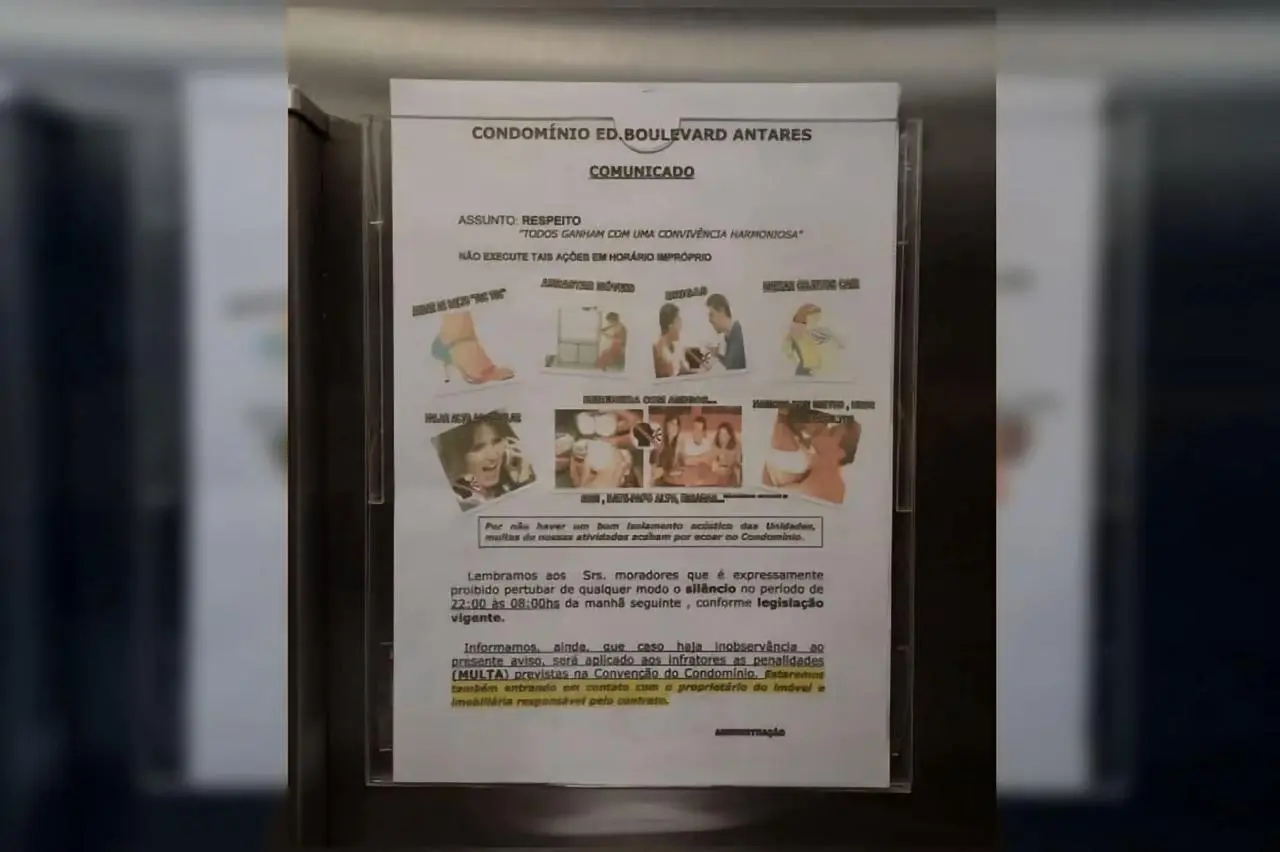 Condomínio impõe toque de silêncio na hora do sexo: 'sem urros nem gemidos' (Foto: Reprodução/Metrópoles)