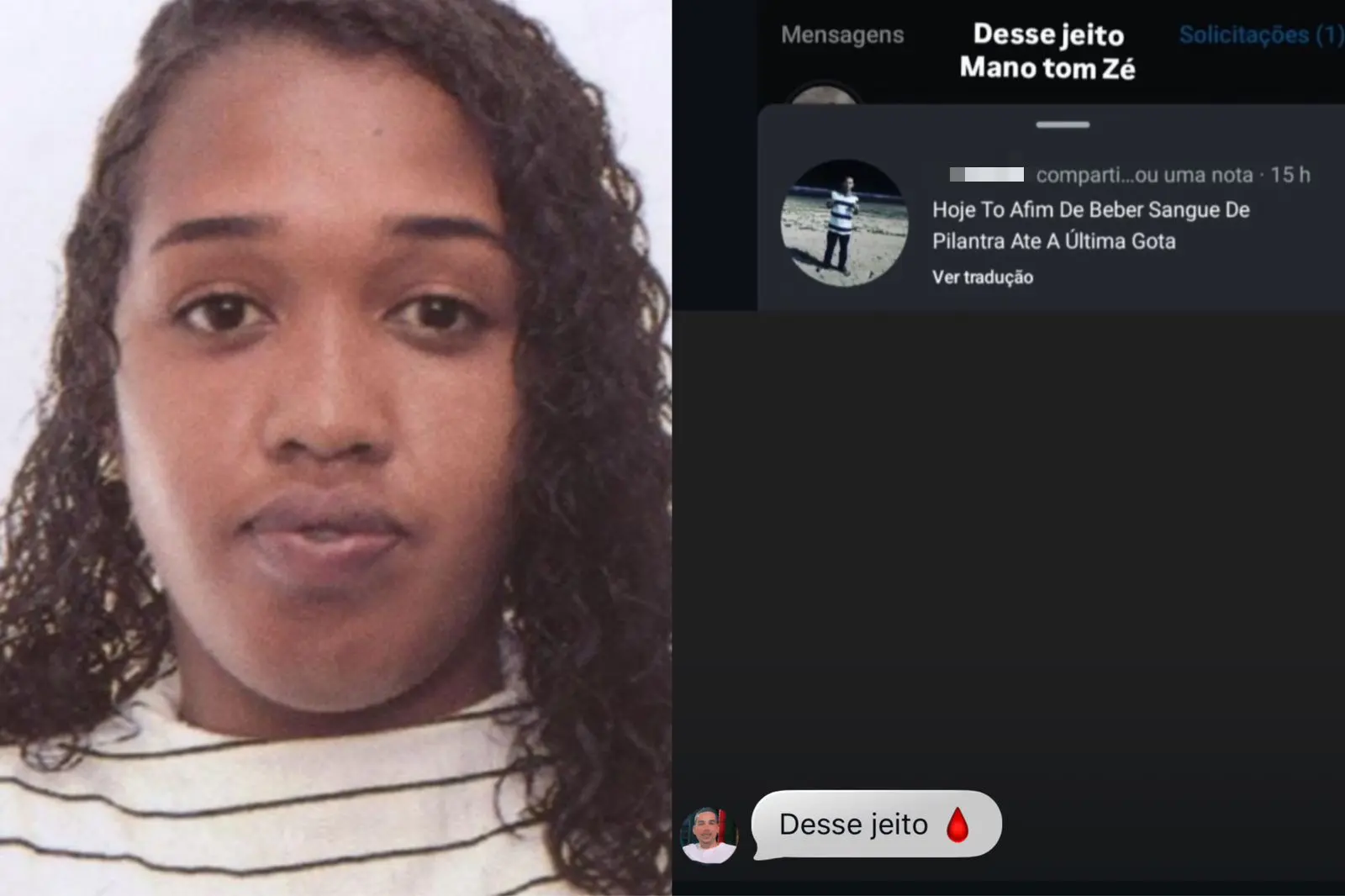 Assassino postou mensagem macabra antes de matar a babá (Foto: Reprodução)